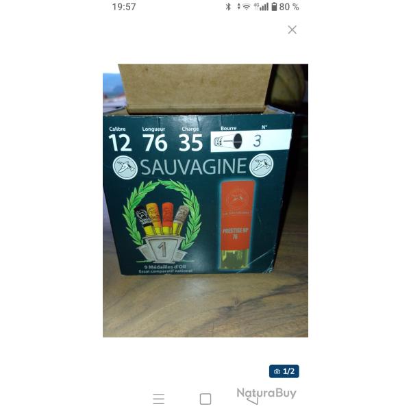 Munitions calibre 12 acier