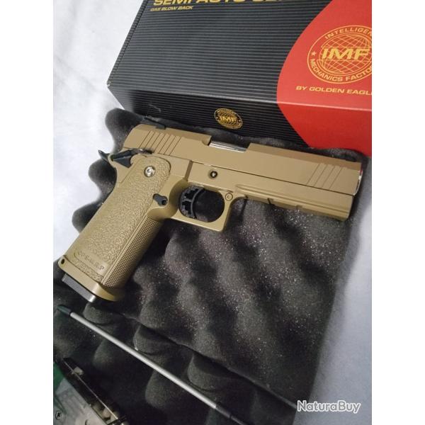 R�plique Airsoft GBB Golden Eagle IMF Single Stack Semi-Auto - 1,2 J - Tr�s bon �tat