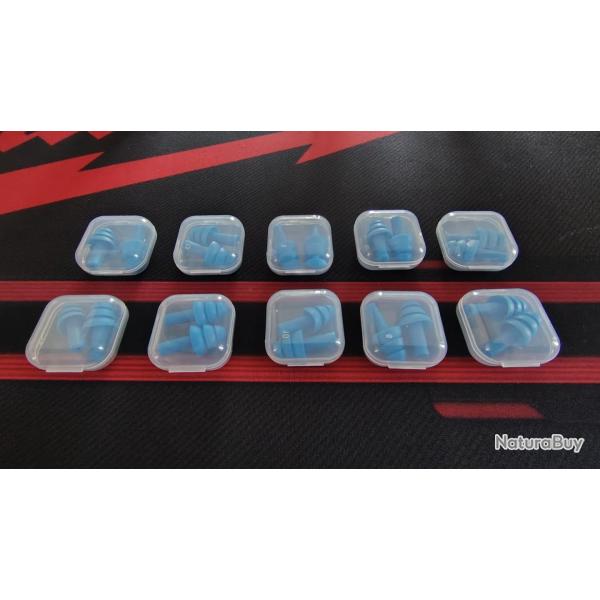 Protection auditif. Bouchon oreille en silicone 5 Paires