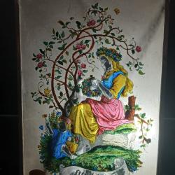 Peinture sur verre allemande traditionnelle XX &egrave;me
