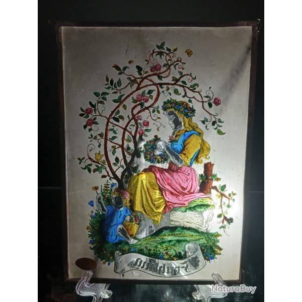 Peinture sur verre allemande traditionnelle XX �me