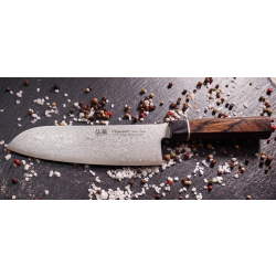 Couteau Santoku Japonais Suncraft Senzo Damas 16,7 cm - VG-10 & Pakkawood (BD-04)