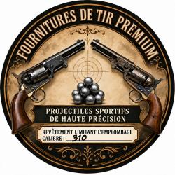 100 balles rondes calibre 310 (0.310 inch) - roul&eacute;es, graphit&eacute;es, rev&ecirc;tement limitant l'emplombage