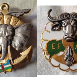 Insignes EFAO (El&eacute;ment fran&ccedil;ais d'assistance op&eacute;rationnelle) R&eacute;publique centrafricaine -Bangui/Bouar