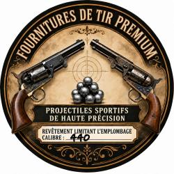 100 balles rondes calibre 440 (0.440 inch) - roul&eacute;es, graphit&eacute;es, rev&ecirc;tement limitant l'emplombage