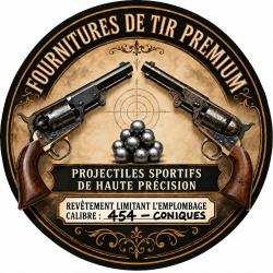 50 balles coniques calibre 454 (0.454 inch) - roul&eacute;es, graphit&eacute;es, rev&ecirc;tement limitant l'emplombage