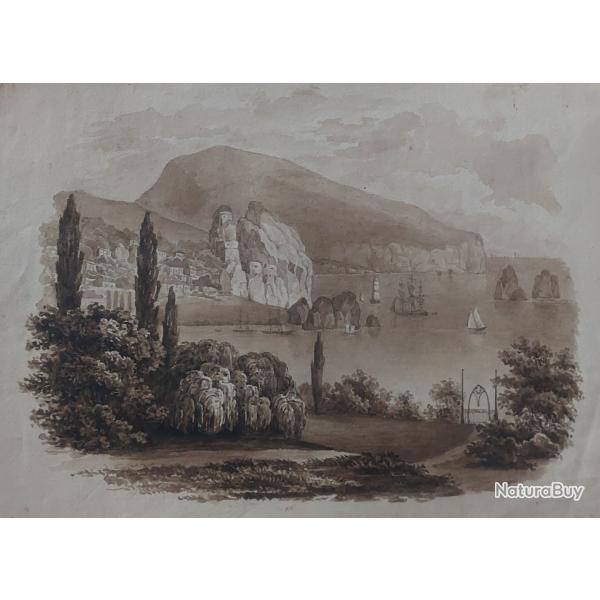 Paire d aquarelles joseph fricero nice rare