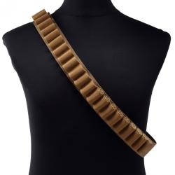 Cartouchi&egrave;re de Ceinture Tactique Kaki � 26 Emplacements (Cal.16) - R&eacute;glable