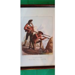 LITOGRAPHIE DE PINGRET EDOUARD  1834 :  CHASSEURS D IZARDS AU PIC DU MIDI DE PAU  .  NO 10 .