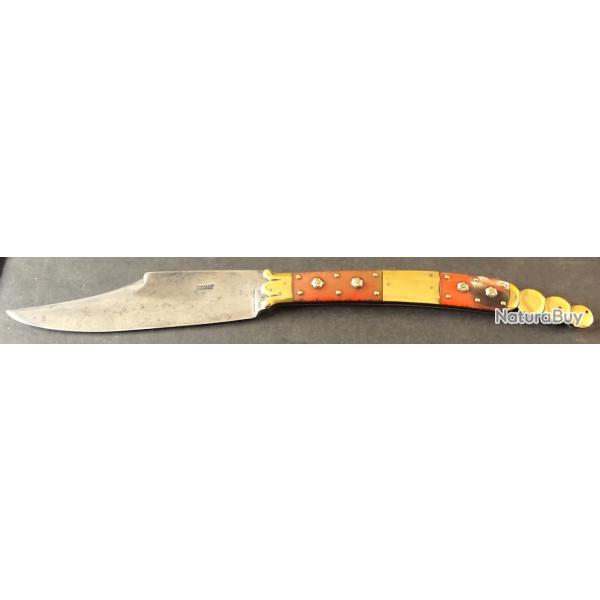 COUTEAU GRANDE NAVAJA  ANCIENNE "VALERO JUN ZARAGOZA" THIERS AVEC ETUI OFFERT !!