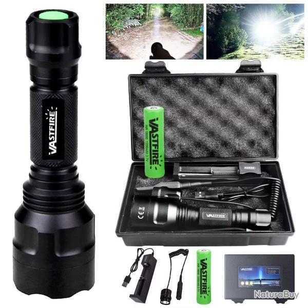 Eclairage Tactique C8 LED Haute Puissance *Ench�re* Contacteur D�port� Chasse Tir Airsoft VASTFIRE
