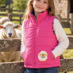 Gilet matelass&eacute; enfant Mouton Rose