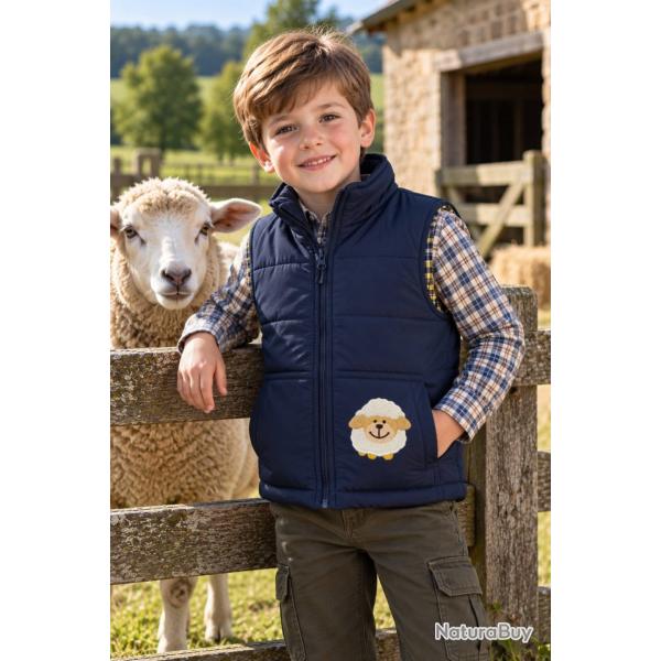 Gilet matelass� enfant Mouton Bleu