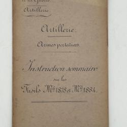 INSTRUCTION SUR LES FUSILS MODELES 1878 ET 1884 KROPATCHEK
