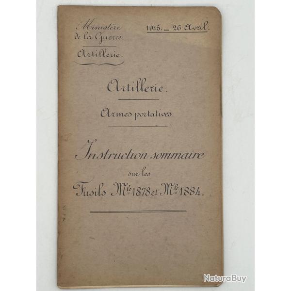 INSTRUCTION SUR LES FUSILS MODELES 1878 ET 1884 KROPATCHEK
