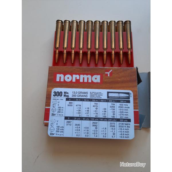 Cartouches 300 Winchester Magnum Norma Vulkan 200 grains