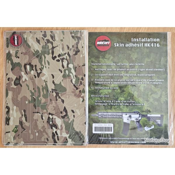 Skin HK416 A5 Multicam autocollant et retirable.