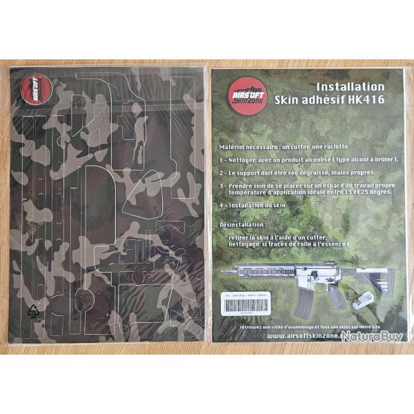 Skin HK416 A5 CE/ Woodland autocollant et retirable.