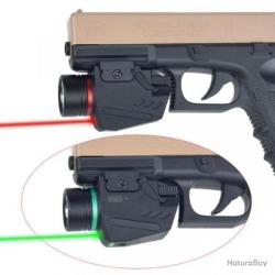 Promo !!! 1 Lampe torche + laser vert pour rail de ( 20 &agrave; 21 mm ) ( 150 LM )