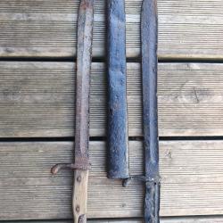 Vestiges ba&iuml;onnette allemande ww1 dont une dent de scie, secteur Cambrai