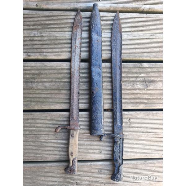 Vestiges ba�onnette allemande ww1 dont une dent de scie, secteur Cambrai