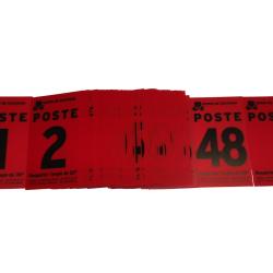 Num&eacute;ro de poste rouge de 1 &agrave; 48 + 3 vierges