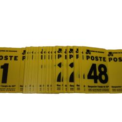 Num&eacute;ro de poste jaune de 1 &agrave; 48 + 3 vierges