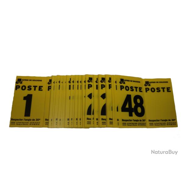 Num�ro de poste jaune de 1 � 48 + 3 vierges
