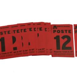 Num&eacute;ro de poste rouge de 1 &agrave; 12 + 3 vierges