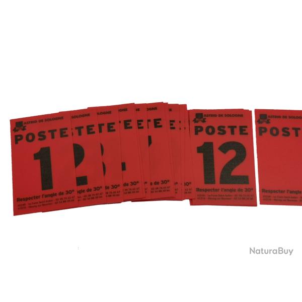 Num�ro de poste rouge de 1 � 12 + 3 vierges