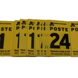 Num&eacute;ro de poste jaune de 1 &agrave; 24 + 3 vierges