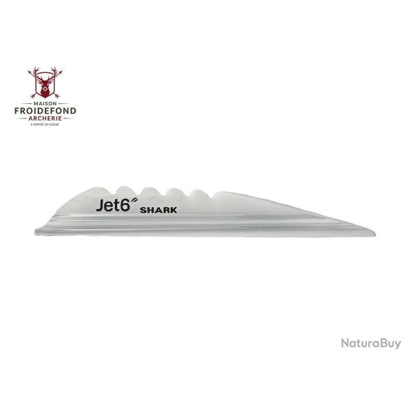 Plume Jet6 Shark 4" x50- Korea Archery - Droitier / Blanc
