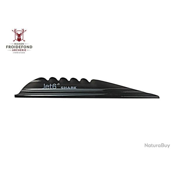 Plume Jet6 Shark 4" x50- Korea Archery - Gaucher / Noir