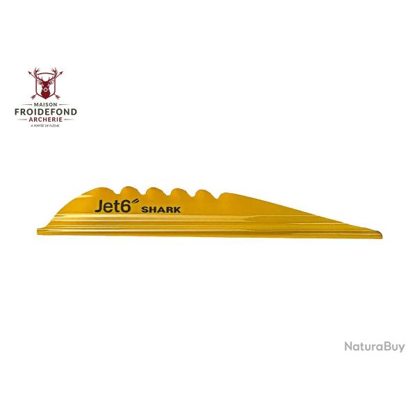 Plume Jet6 Shark 4" x50- Korea Archery - Gaucher / Jaune