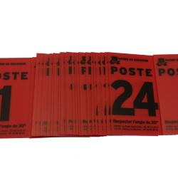 Num&eacute;ro de poste rouge de 1 &agrave; 24 + 3 vierges