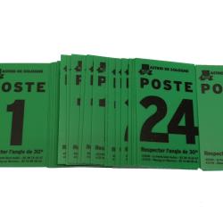 Num&eacute;ro de poste vert de 1 &agrave; 24 + 3 vierges