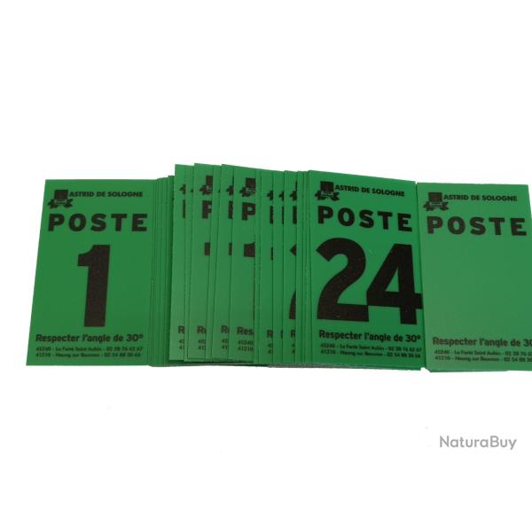 Num�ro de poste vert de 1 � 24 + 3 vierges