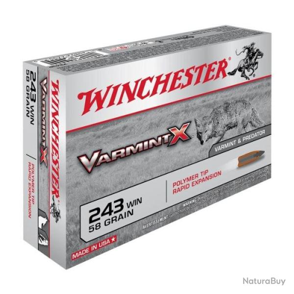 Balles Winchester Varmint X - Cal. 243 Win - Par 1