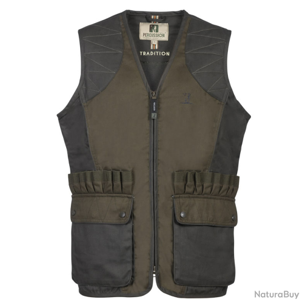 Gilet de chasse Percussion Tradition - Marron - Logo Percussion / 4XL
