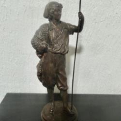 STATUE REGULE PECHEUR AU HARPON