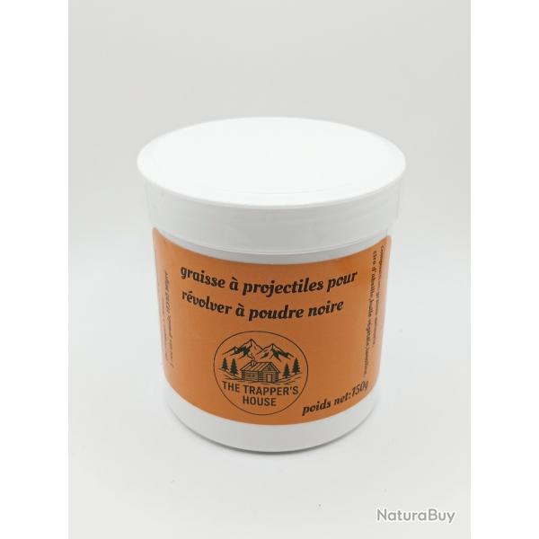 pot de graisse de chambres pour revolver � poudre noire THE TRAPPER'S HOUSE 150 grammes