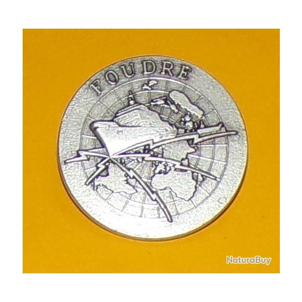MARINE : Le FOUDRE, rondache argent�e, 35 millim�tres, FABRICANT F.I.A LYON   ,HOMOLOGATION SANS, ET