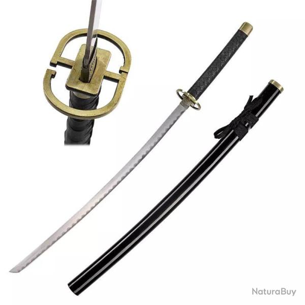 KATANA DECO LAME ACIER NOIR ET DORE ZS528
