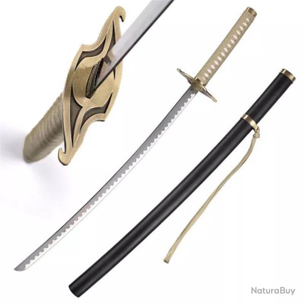 KATANA DECO LAME ACIER BEIGE ET DORE ZS535