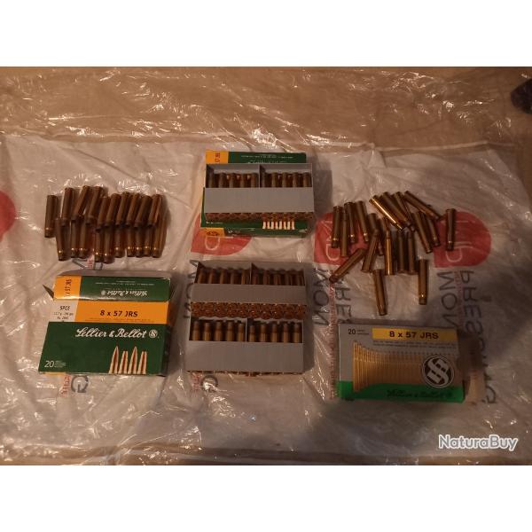 Lot de 100 Douilles 8x57 JRS  tir�s 1 fois