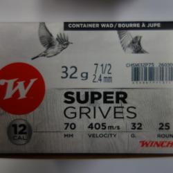 LOT DE 200 MUNITIONS WINCHESTER SUPER GRIVES CAL 12X70 32GR  10  BJ NOUVELLE FABRICATION