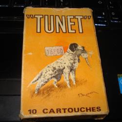 Ancienne boite  de 10 cartouches TUNET   en plastique  cal. 14 mm