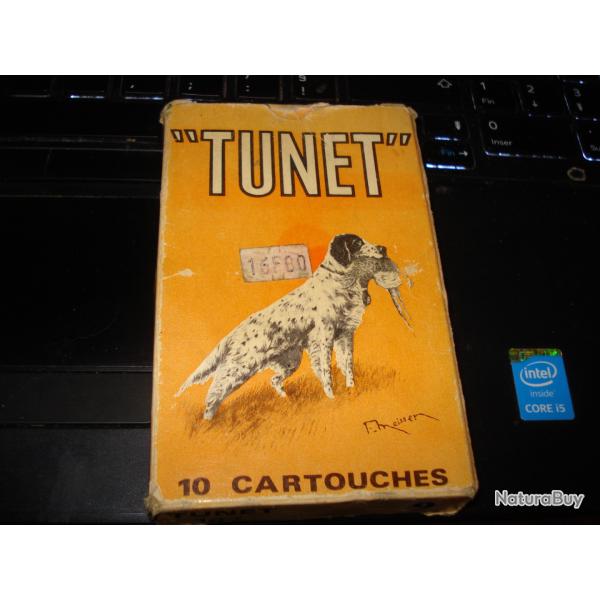 Ancienne boite  de 10 cartouches TUNET   en plastique  cal. 14 mm