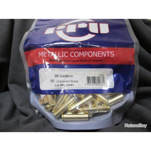 50 douilles de 30m1 CARBINE  de chez PPU