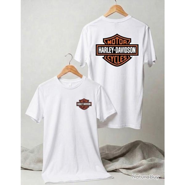 T-Shirt HARLEY DAVDSON MOTOR CYCLES Blanc
